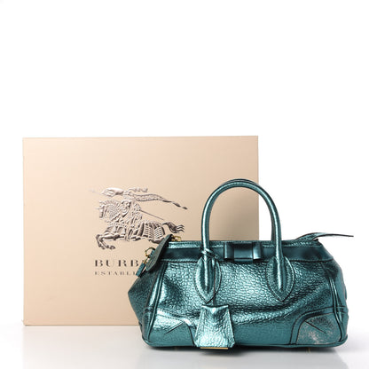 Burberry Metallic Calfskin Blaze Satchel Petrol Blue 11 of 12