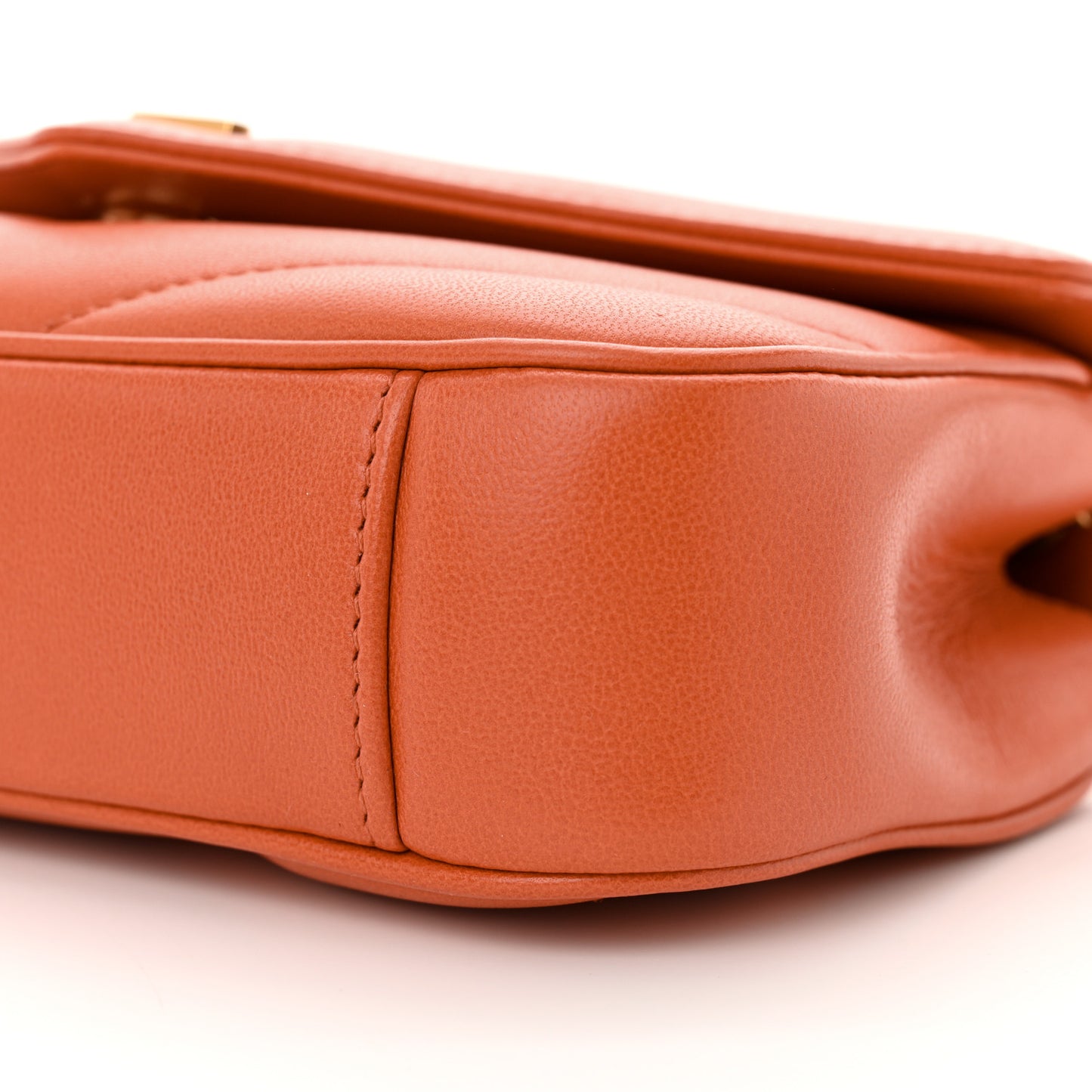 Lambskin Chevron Quilted Mini Loulou Bag Celosia Orange