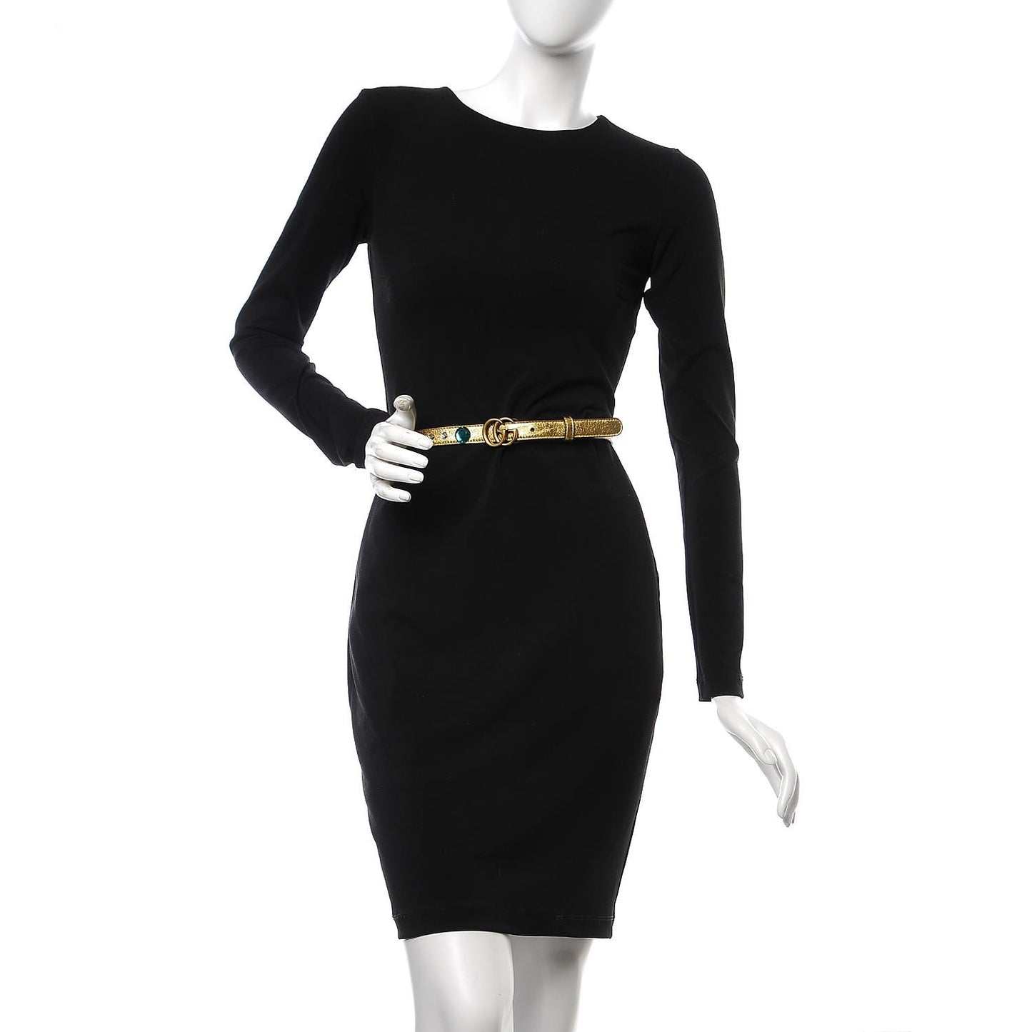 Calfskin Crystal Embellished Double G Belt 75 30 Gold
