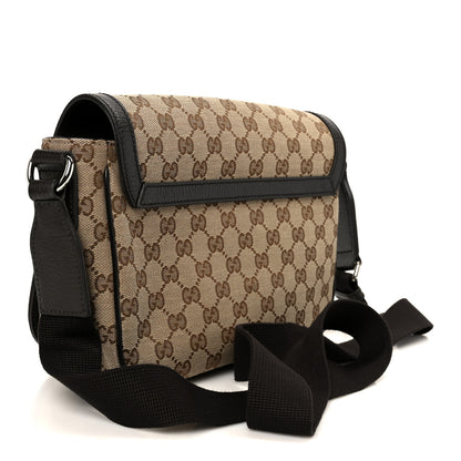 Gucci Monogram Flap Messenger Bag Beige Dark Brown 3 of 11