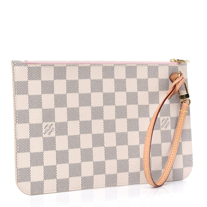 Louis Vuitton Damier Azur Neverfull MM GM Pochette Rose Ballerine 2 of 5