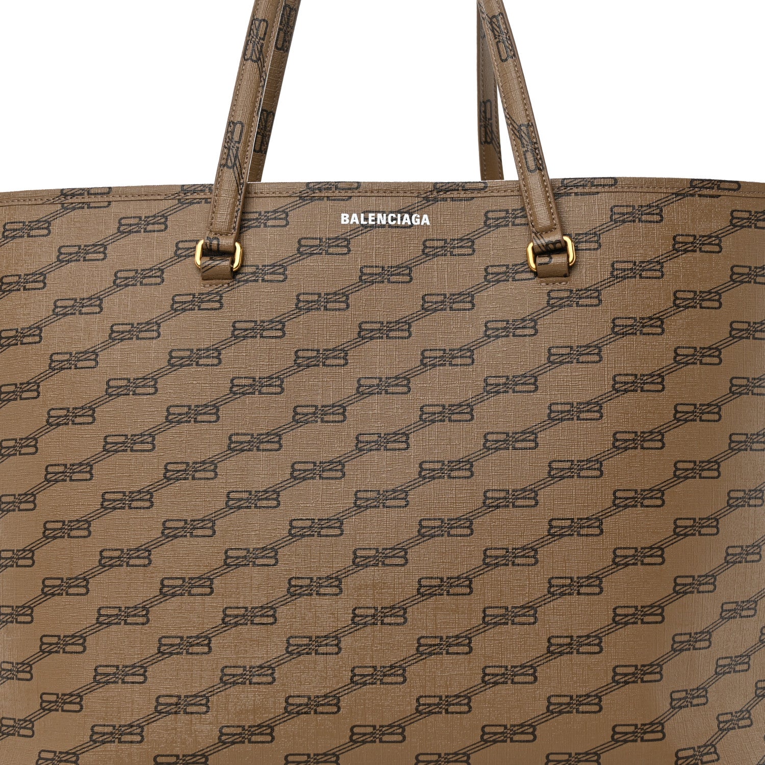 Balenciaga Coated Canvas BB Monogram Large Signature East West Shopper Bag Beige Brown 8 of 11