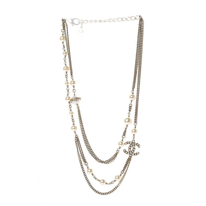 Chanel Pearl Chain CC Multi Strand Necklace Gold 3 of 5