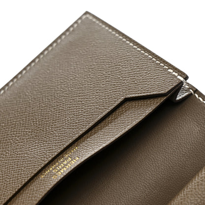 Hermes Madame Calfskin Mini Bearn Wallet Etoupe 8 of 9