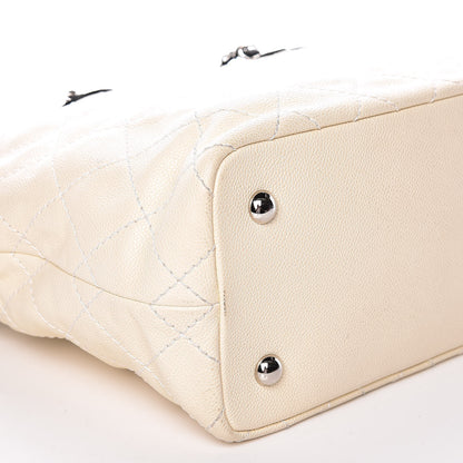 Chanel Grained Calfskin Quilted Small Daily Tote Dark White Black 9 of 10
