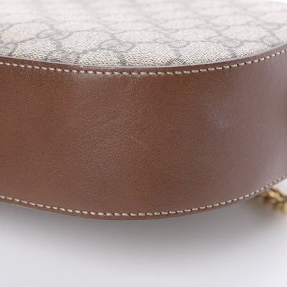 Gucci GG Supreme Monogram Cuoio Toscano Mini Chain Shoulder Bag Beige Ebony Cuir 12 of 13