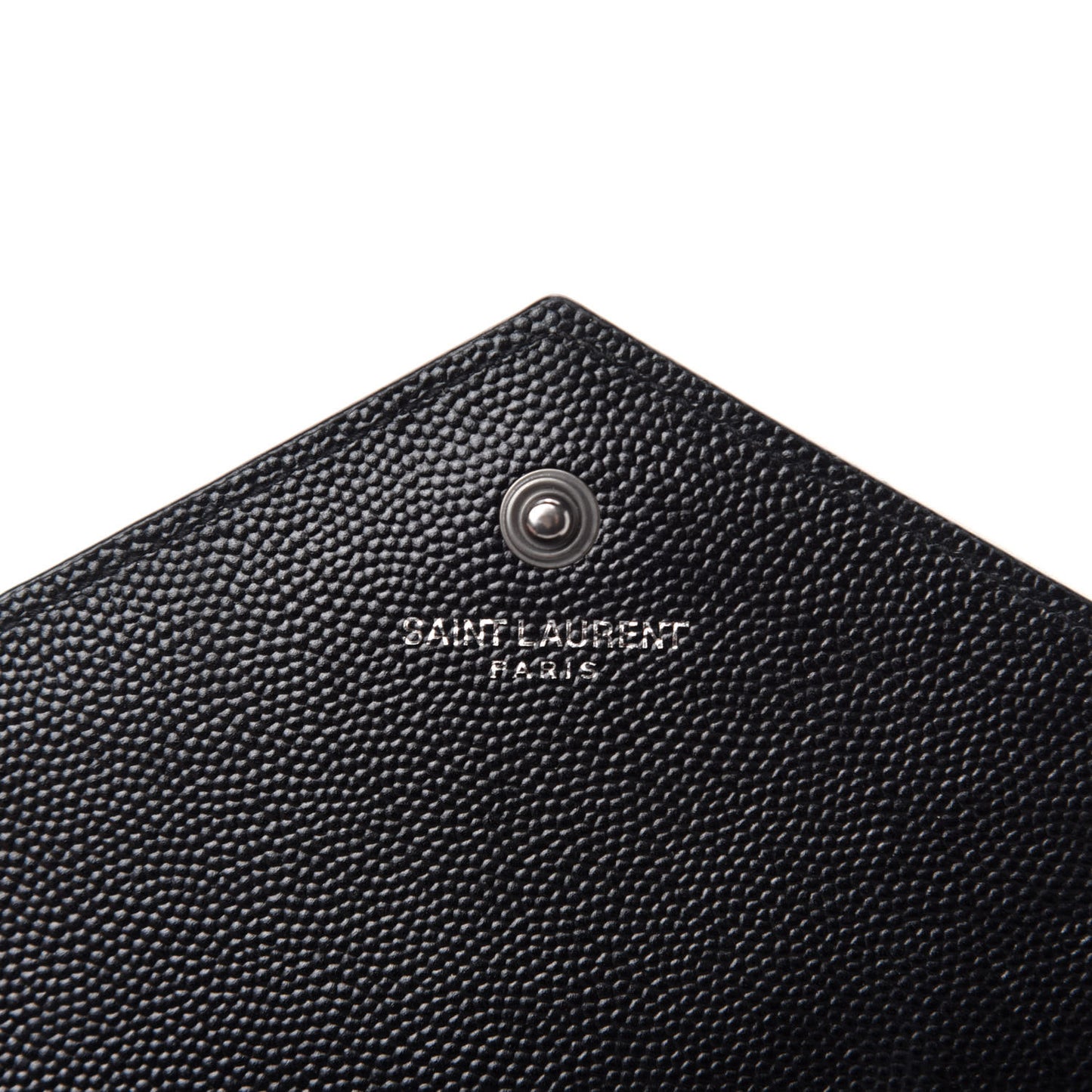 Grain De Poudre Matelasse Chevron Monogram Chain Wallet Black White