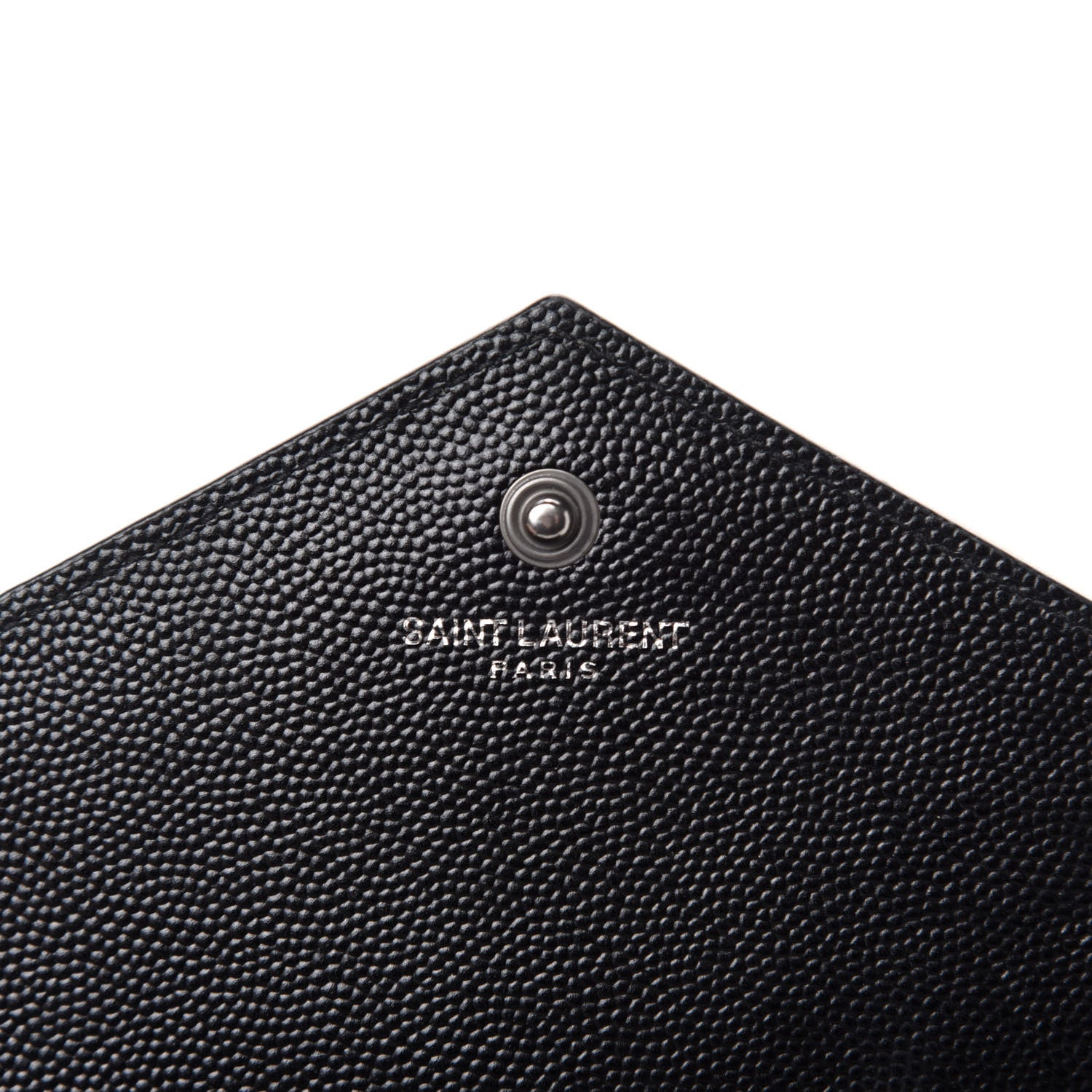Saint Laurent Grain De Poudre Matelasse Chevron Monogram Chain Wallet Black White 8 of 11