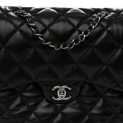 Chanel Lambskin Quilted Large Chanel 3 Flap Black 7 of 10