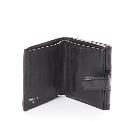 Chanel Patent Quilted Compact French Flap Wallet Black 4 of 7