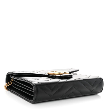 Gucci Calfskin Matelasse GG Marmont Chain Wallet Black 4 of 10