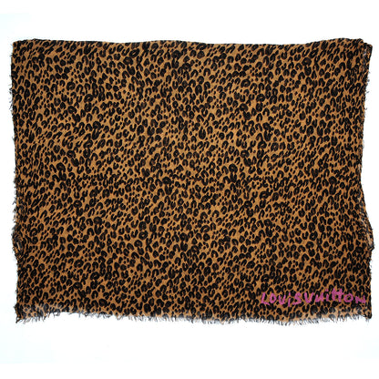 Louis Vuitton Cashmere Silk Leopard Stole Brown 4 of 7