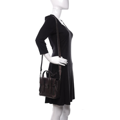 3.1 Phillip Lim 3.1 Metallic Textured Calfskin Mini Pashli Satchel Burgundy 2 of 13
