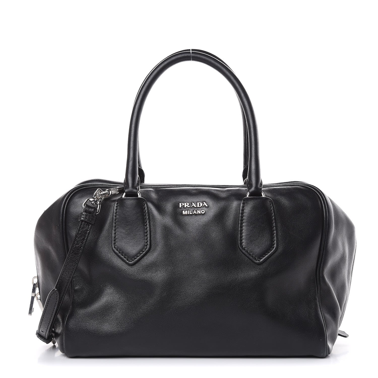 Prada Soft Calf Medium Inside Tote Black Mughetto 1 of 20
