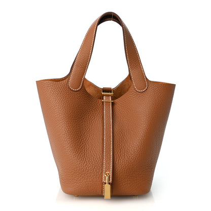 Hermes Taurillon Clemence Picotin Lock 18 PM Gold 19 of 19