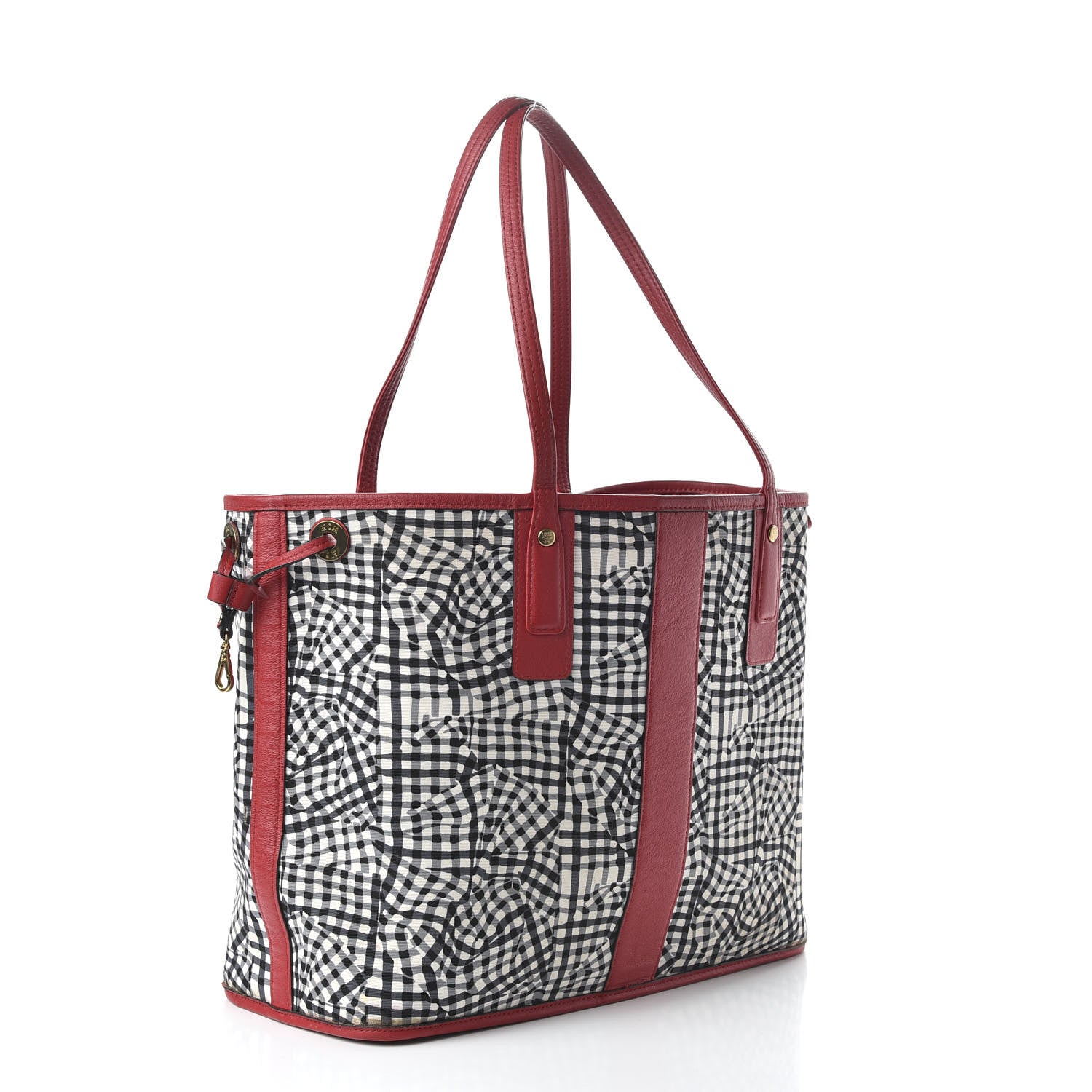 MCM Visetos Medium Liz Reversible Shopper Tote Ruby Red 10 of 15