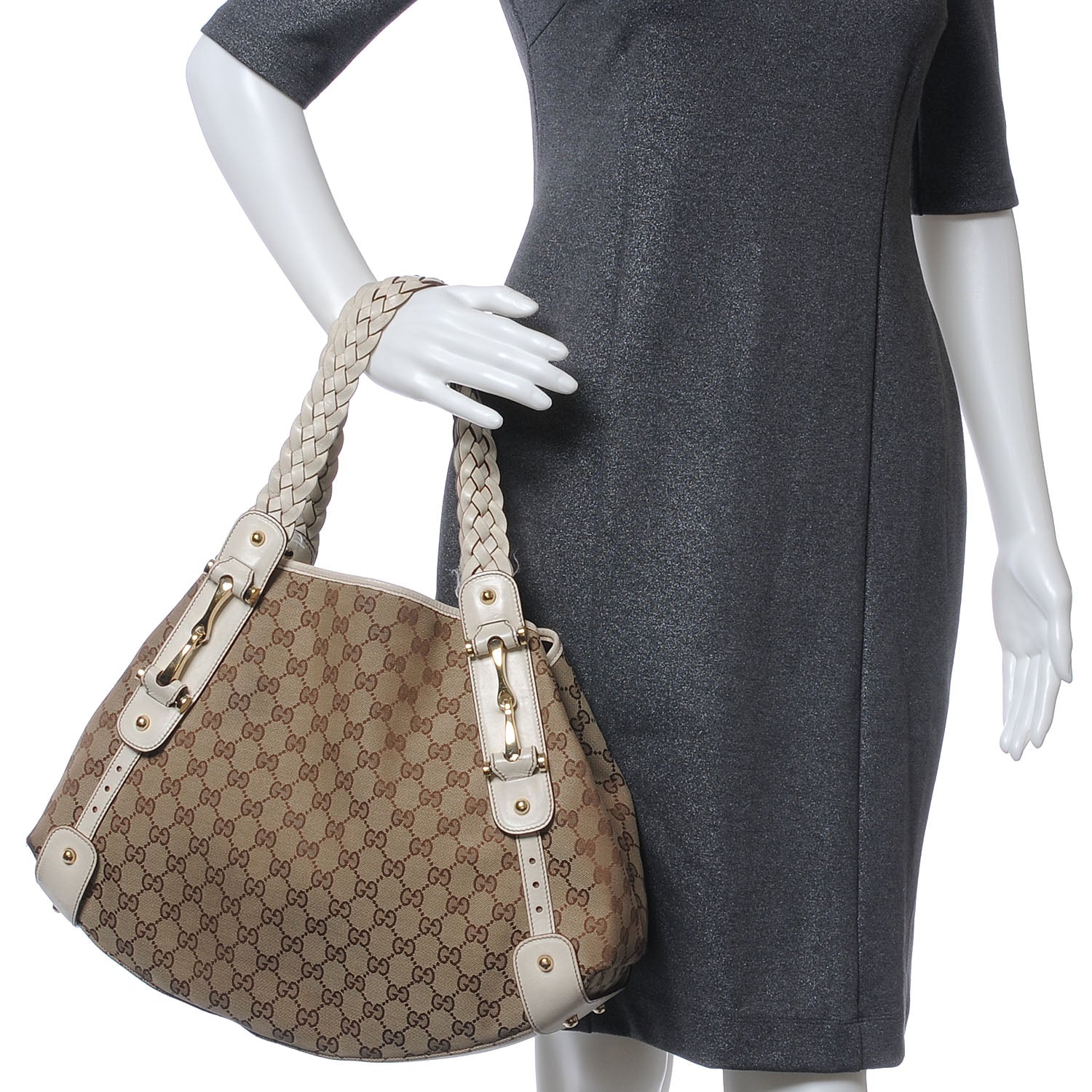 Gucci Monogram Pelham Medium Shoulder Bag White 2 of 9