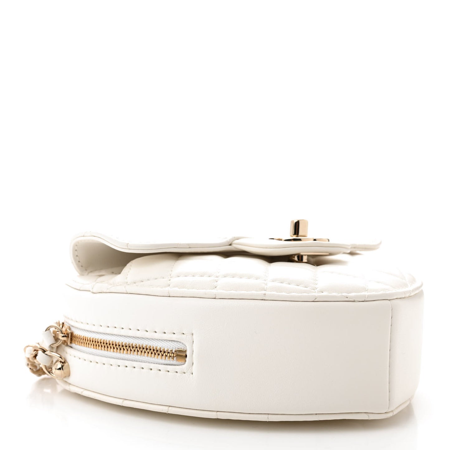 Lambskin Quilted CC In Love Heart Bag White