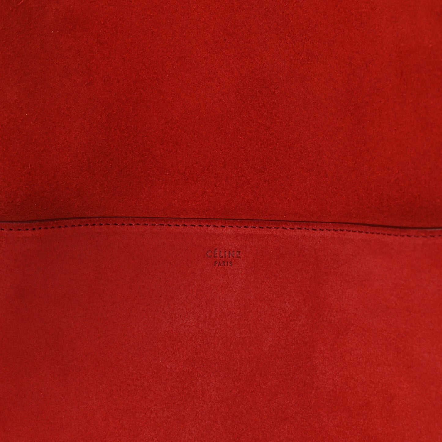 Suede Calfskin Sangle Bucket Bag Red