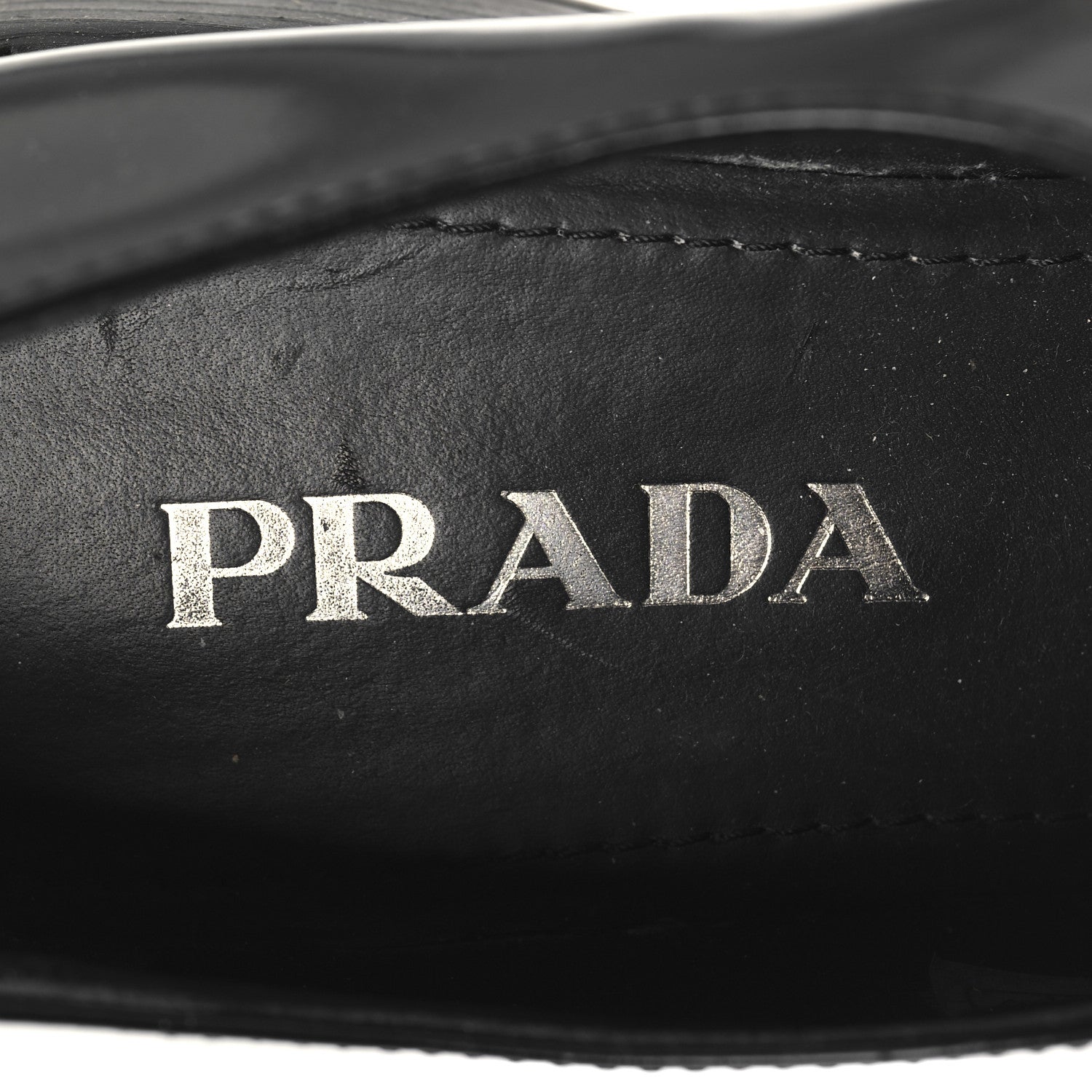 Prada Spazzolato Metal Triangle Logo Pointy 50mm Loafers 37.5 Black 9 of 10