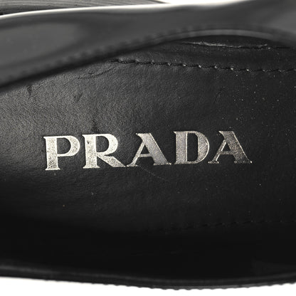 Prada Spazzolato Metal Triangle Logo Pointy 50mm Loafers 37.5 Black 9 of 10