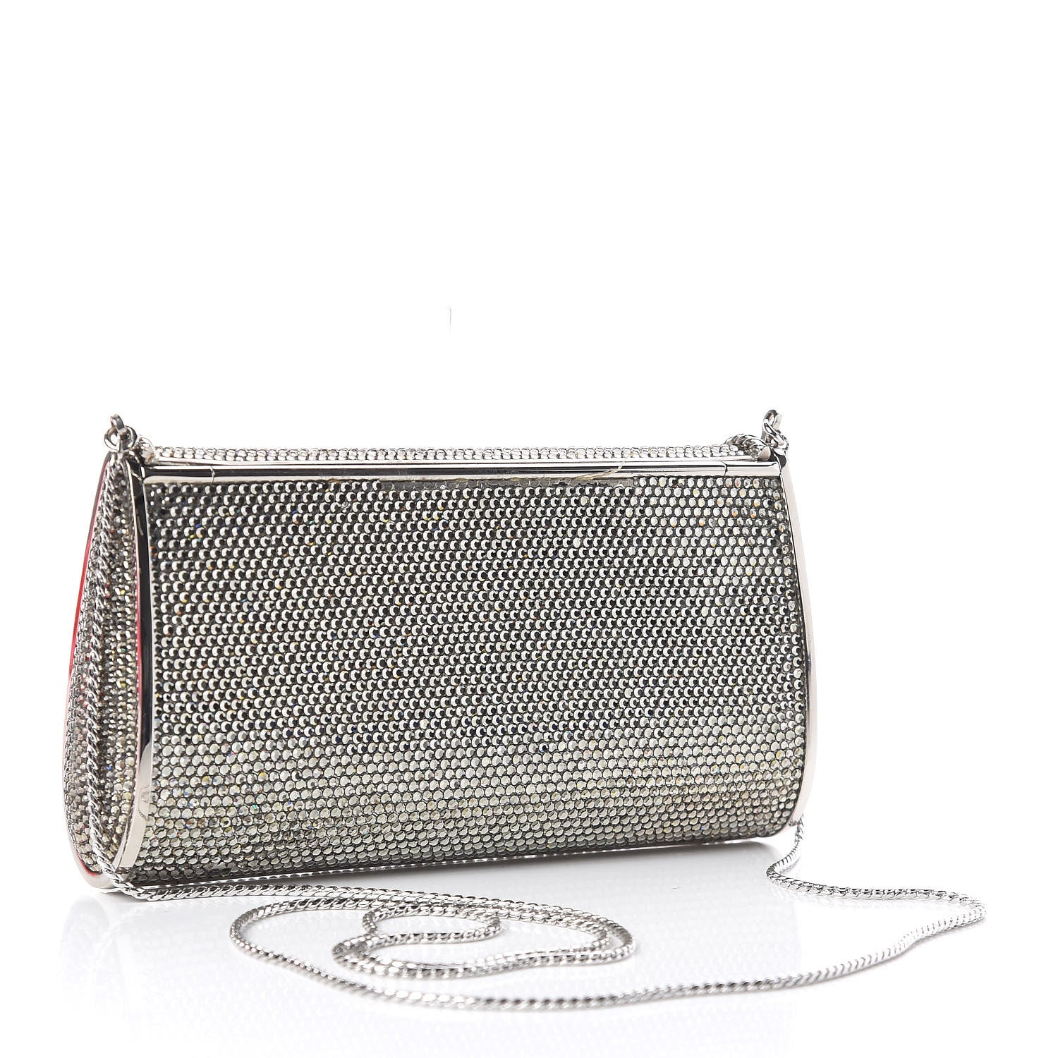 Judith Leiber Swarovski Crystal Minaudiere Clutch Silver 3 of 9