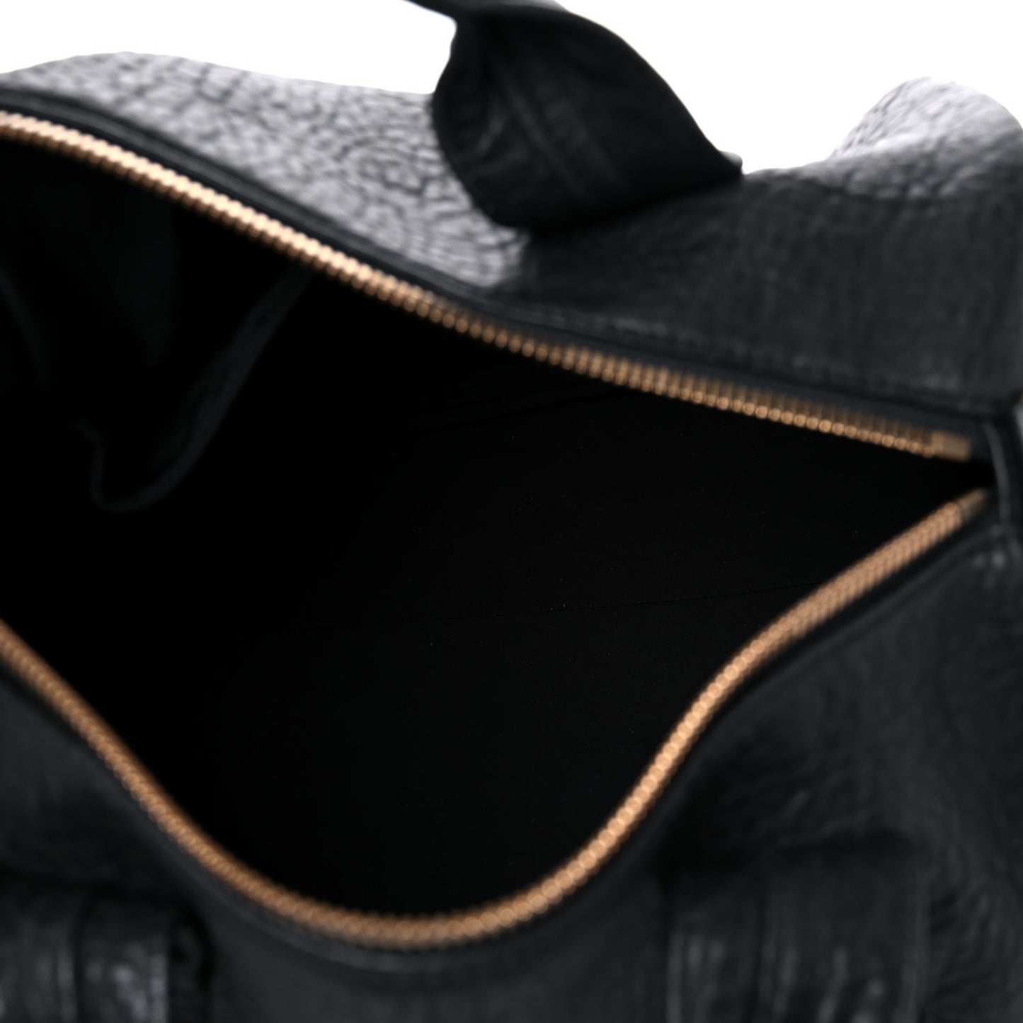 Pebbled Lambskin Rocco Black Antique Brass Hardware