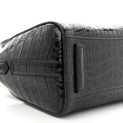 Givenchy Calfskin Crocodile Embossed Mini Antigona Black 9 of 11