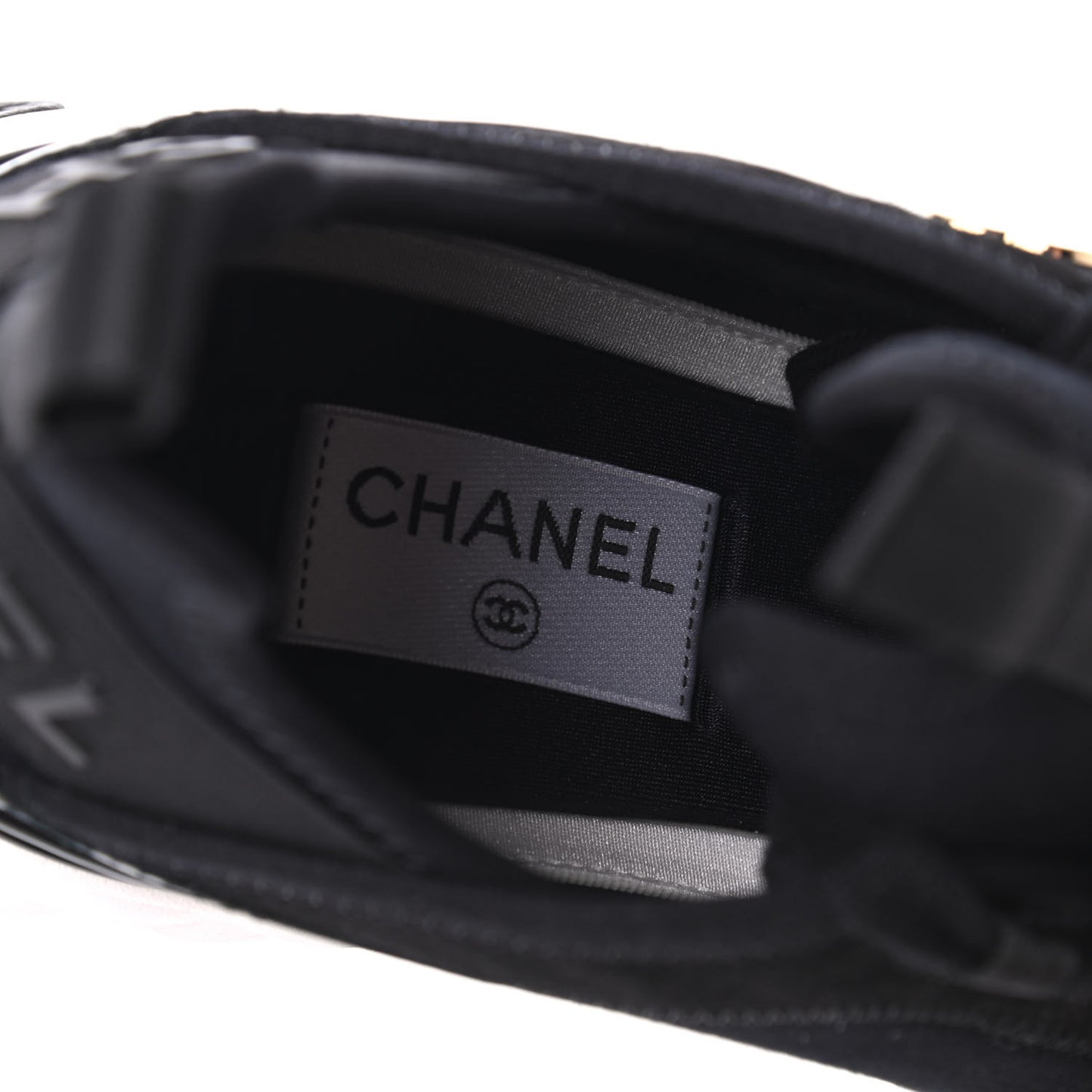 Velvet Calfskin Mixed Fibers CC Sneakers 41 Black