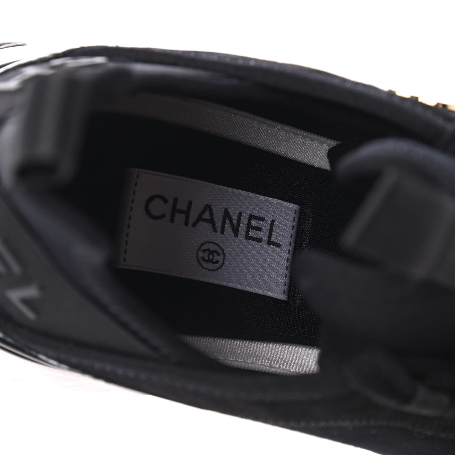 Chanel Velvet Calfskin Mixed Fibers CC Sneakers 41 Black 6 of 9