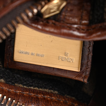 Fendi Velvet Zucca Vitello Mini Forever Boston Fango Grigio Bruciato 6 of 11