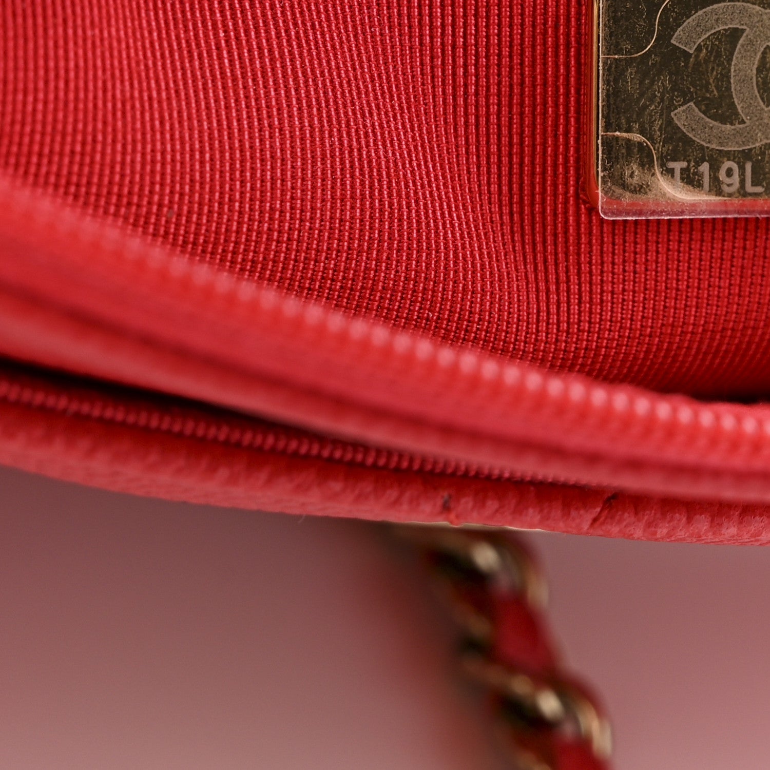 Chanel Caviar Quilted Wallet on Chain WOC Red 8 of 13
