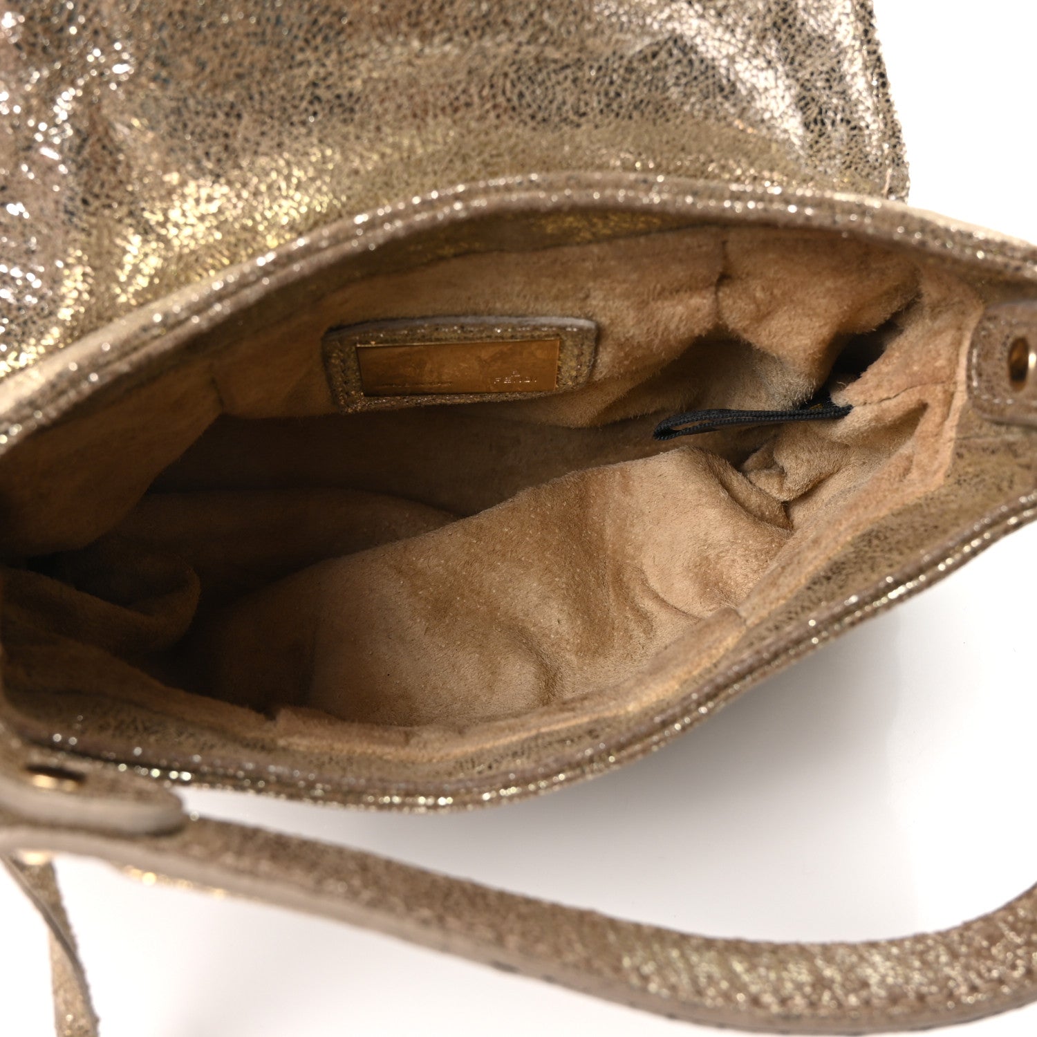 Fendi Metallic Nappa Mini Chef Shoulder Bag Gold 1850977