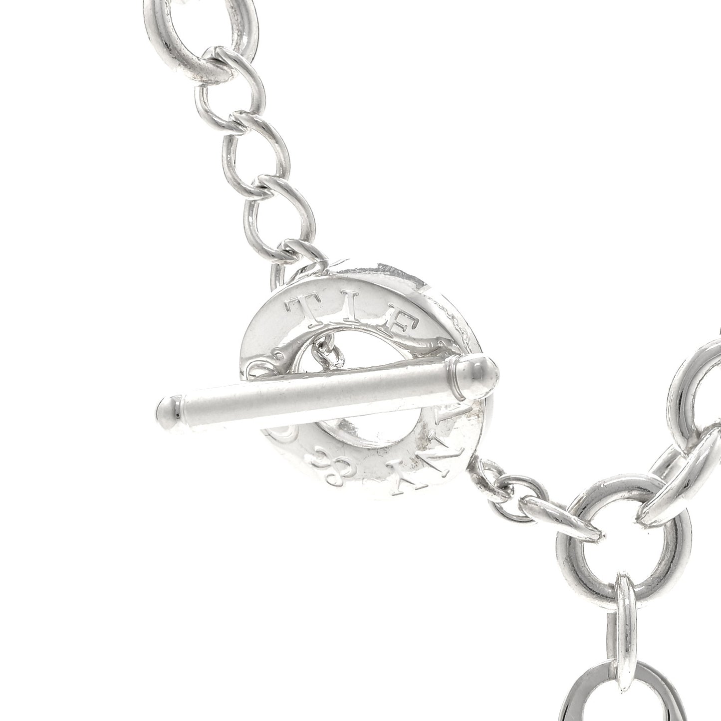 Sterling Silver Heart Tag Toggle Necklace