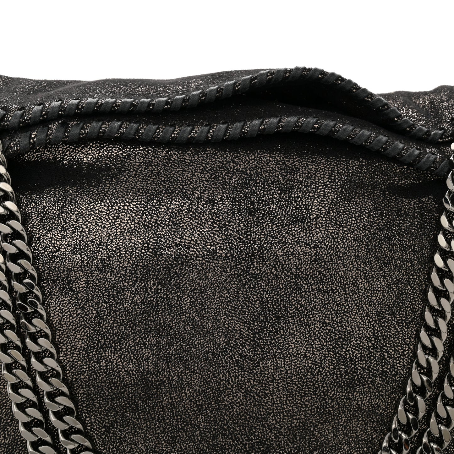 Chamois Shiny Dotted Small Falabella Tote Ruthenium
