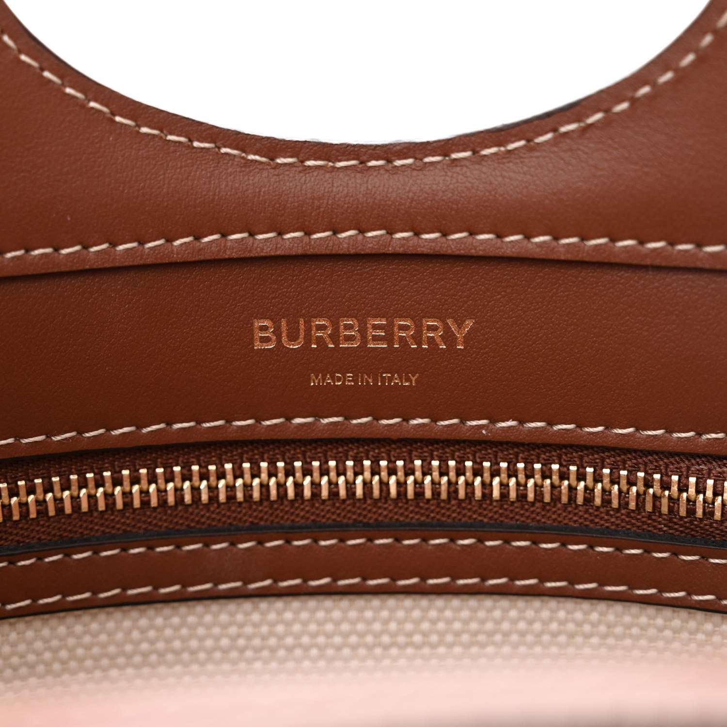 Burberry Canvas Smooth Calfskin Two Tone Mini Pocket Bag Natural Tan 6 of 11