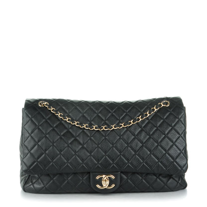 Chanel Calfskin Quilted XXL Travel Flap Bag Black 1 of 7