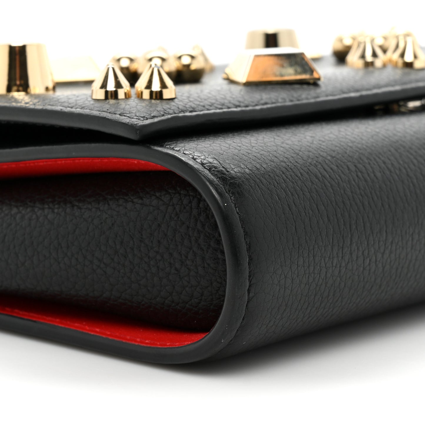 Calfskin Spikes Empire Paloma Clutch Black