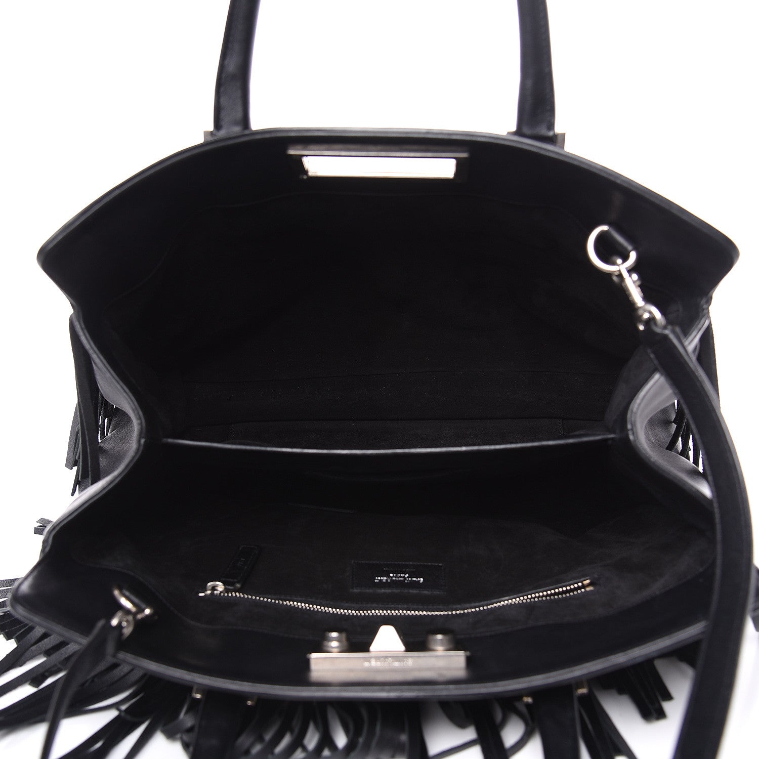Saint Laurent Calfskin Fringe Medium Trois Clous Tote Black 5 of 12
