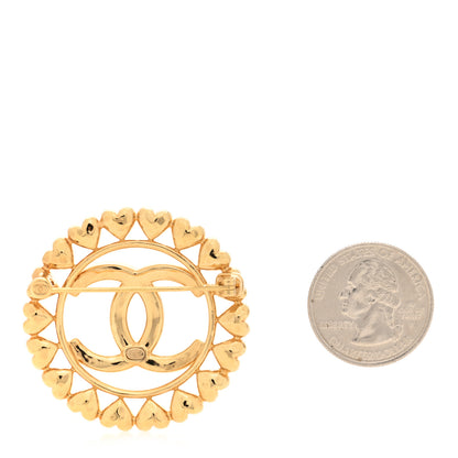 Chanel Metal CC Heart Brooch Gold 2 of 4