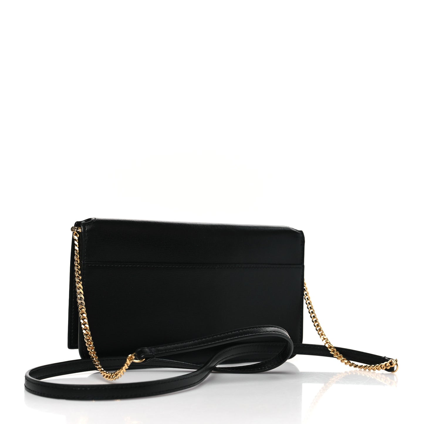 Grained Calfskin Monogram Phone Holder Crossbody Black