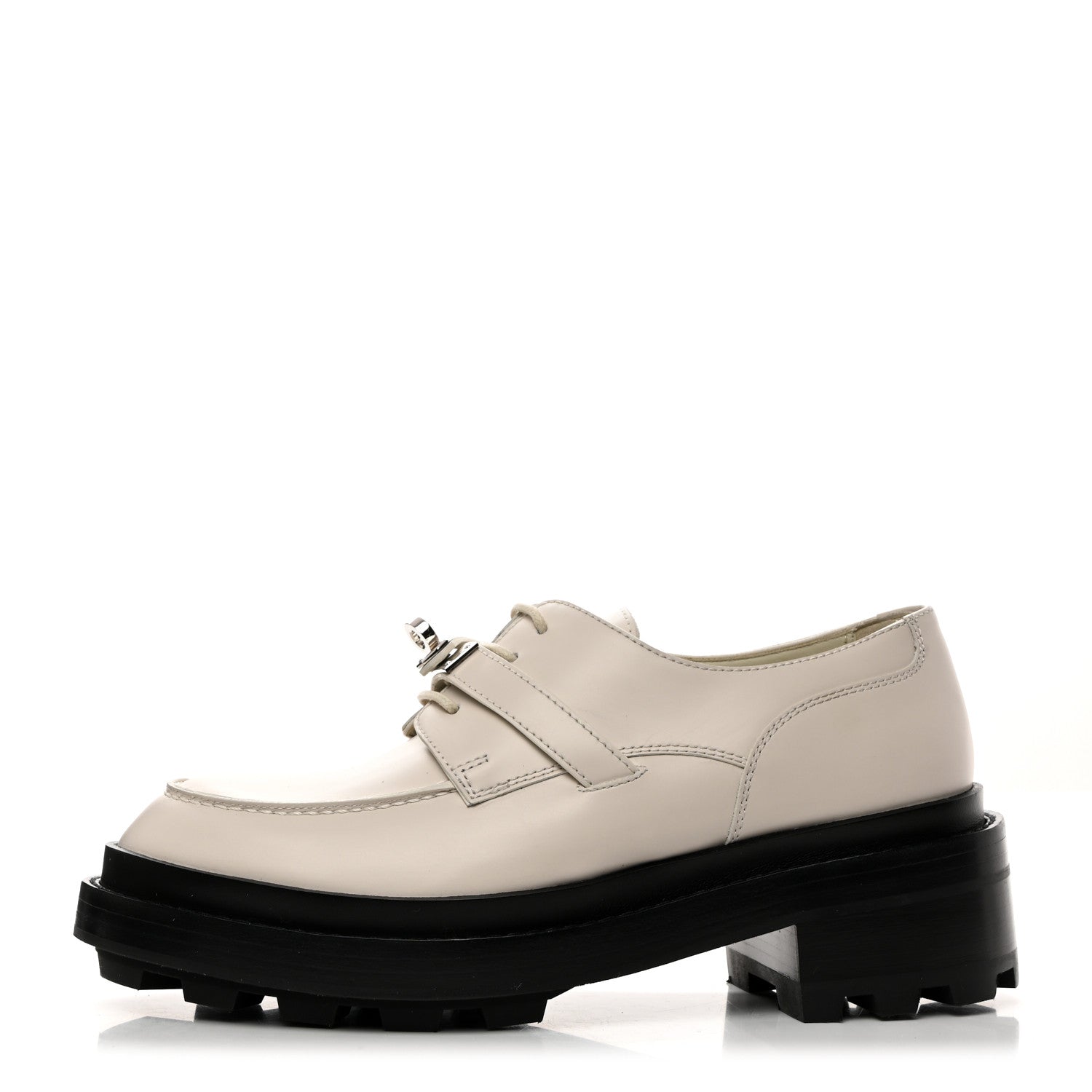 Hermes Glossed Calfskin First Derby 36 Beige Glaise 1 of 9