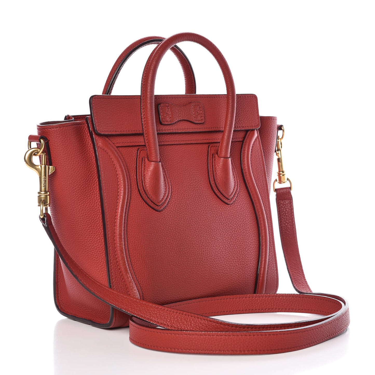 Baby Grained Calfskin Nano Luggage Red