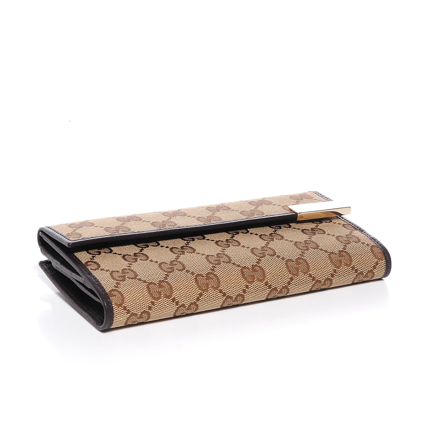 Gucci Monogram Margaux Calfskin Dice Continental Wallet Beige Ebony Dark Brown 4 of 7