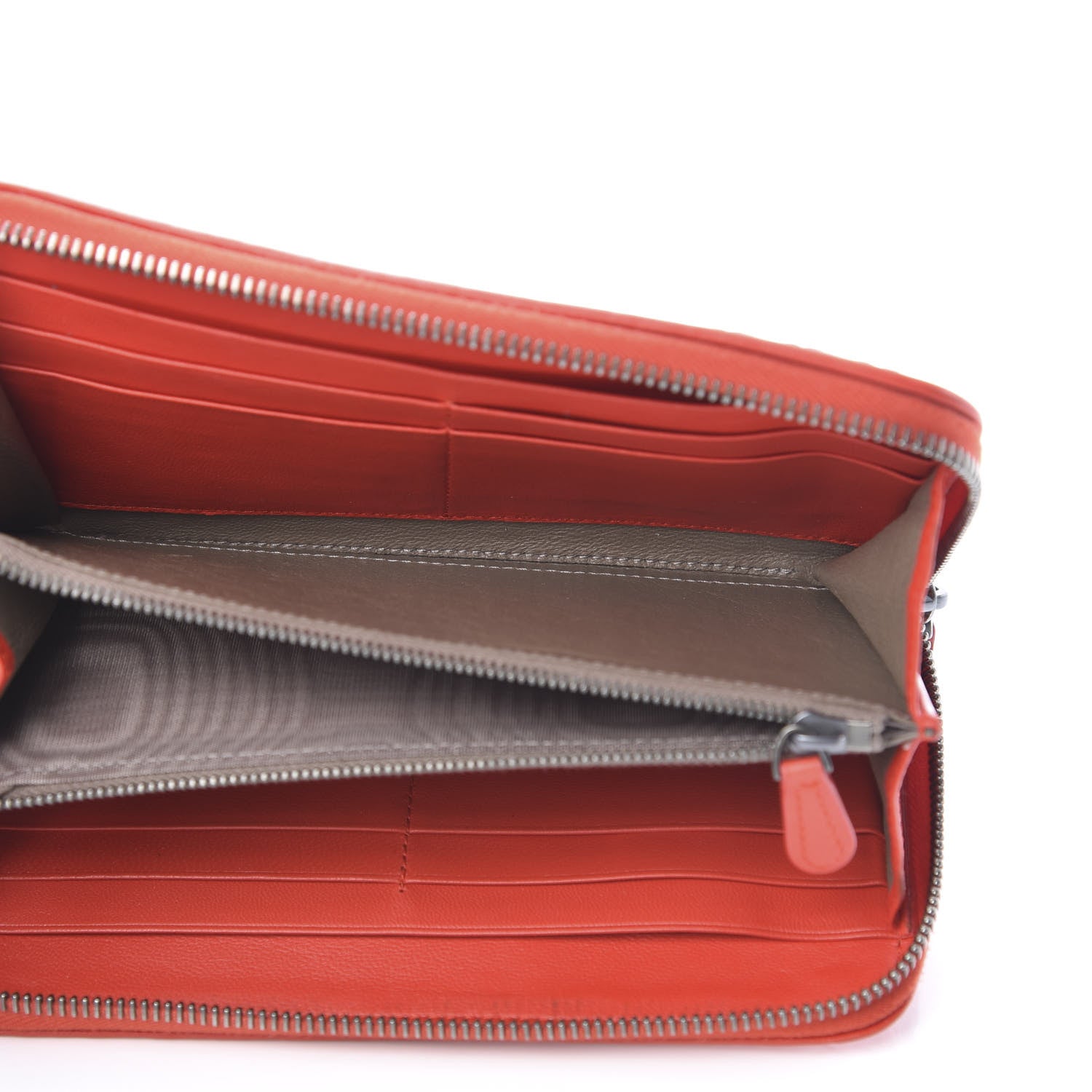 Bottega Veneta Nappa Intrecciato Zip Around Wallet Red 5 of 13