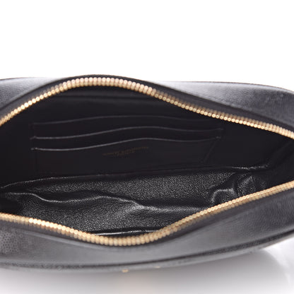 Saint Laurent Grain De Poudre Matelasse Monogram Mini Lou Camera Bag Black 5 of 10