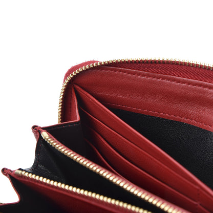 Saint Laurent Lambskin Matelasse Monogram Vicky Zip Around Wallet Rouge Eros 9 of 13