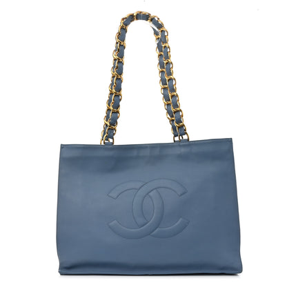 Chanel Lambskin Jumbo CC Shoulder Bag Blue 1 of 11