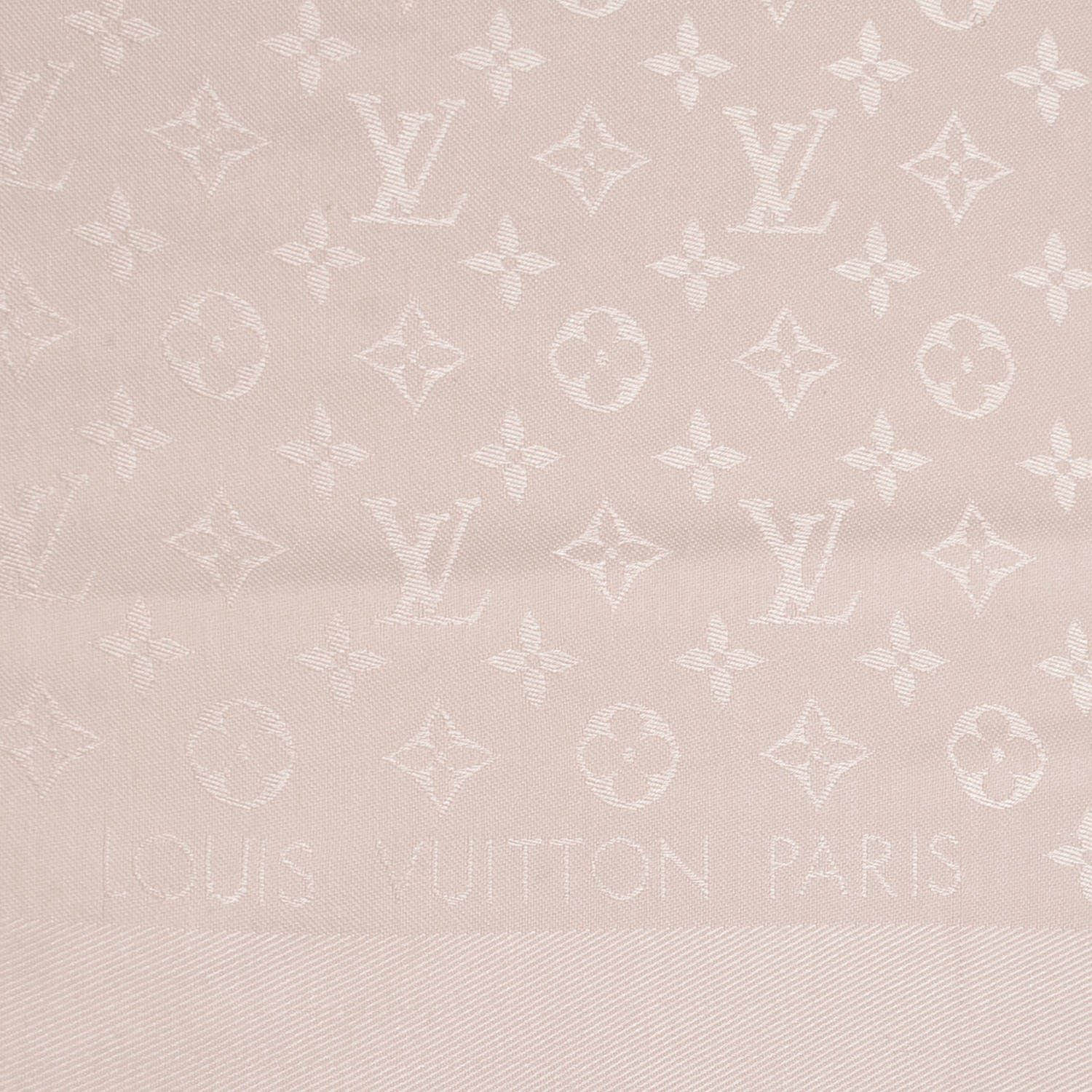 Louis Vuitton Silk Wool Monogram Shawl Greige 3 of 5