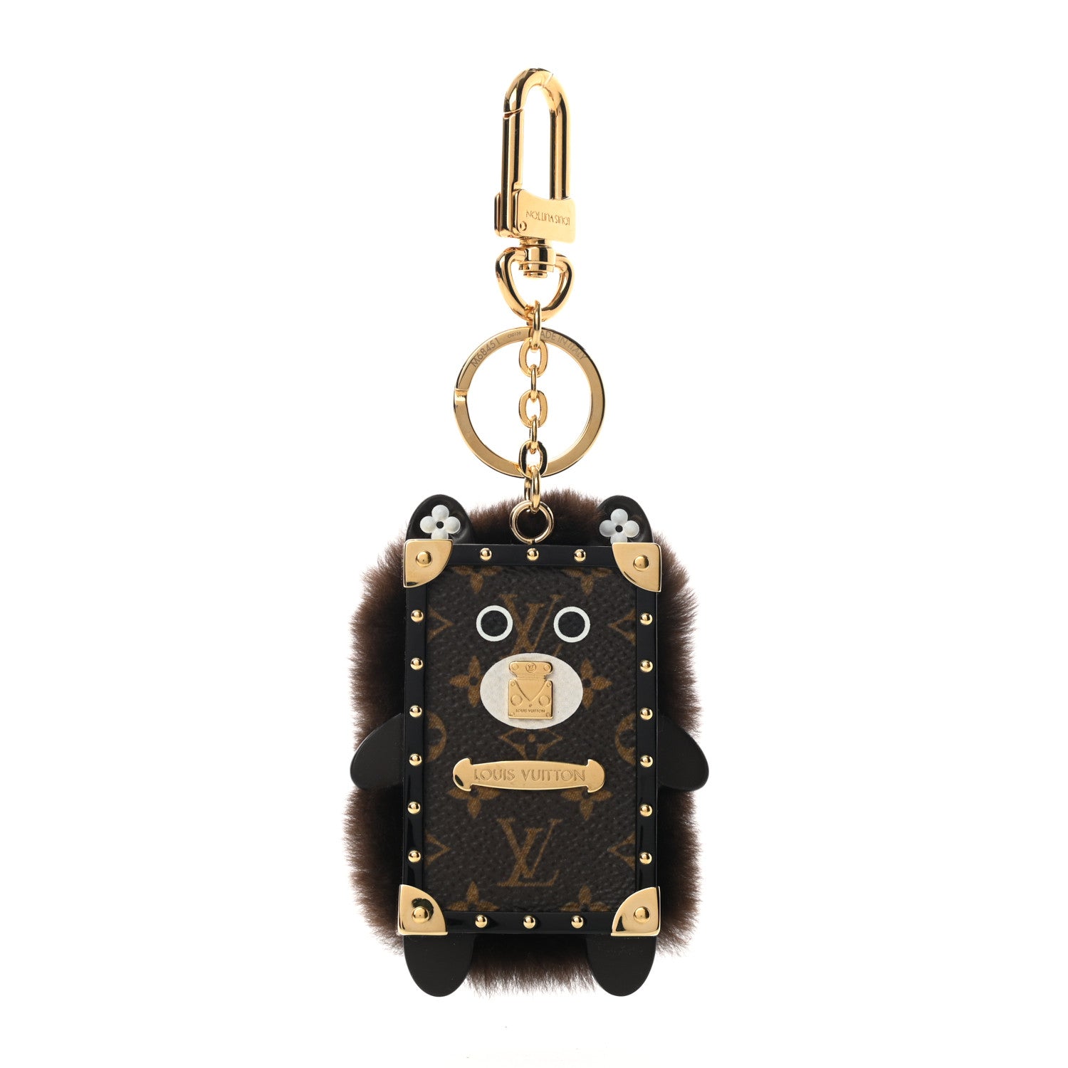 Louis Vuitton Wild Fur Monogram Eye-Trunk Bear Bag Charm 1 of 5